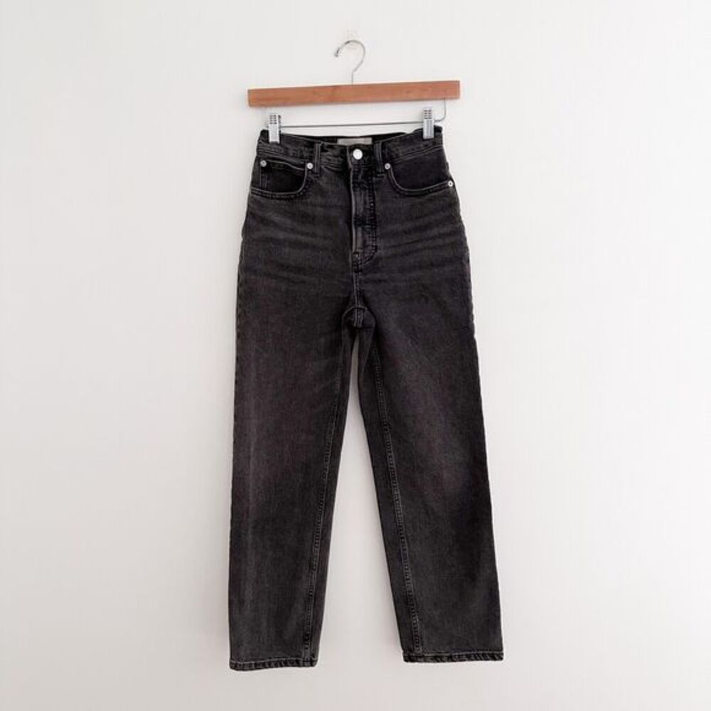 Everlane The Way High Jean Washed Black High Rise Straight Leg Size 24